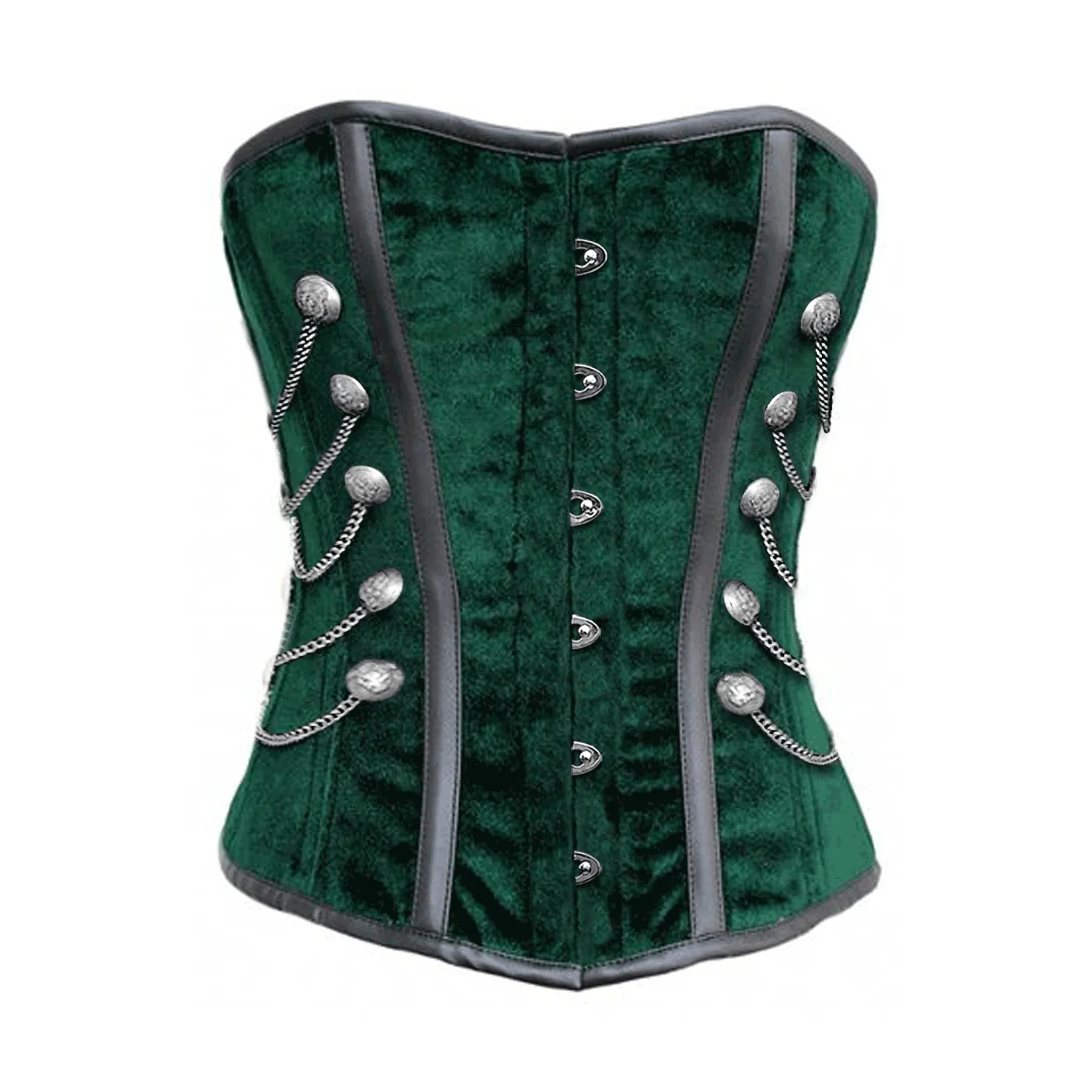 Keenu Green Velvet Overbust Corset