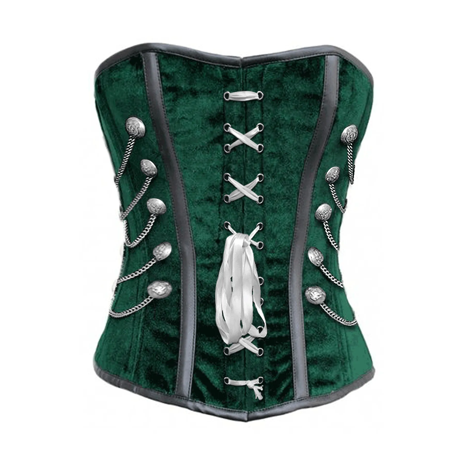 Keenu Green Velvet Overbust Corset