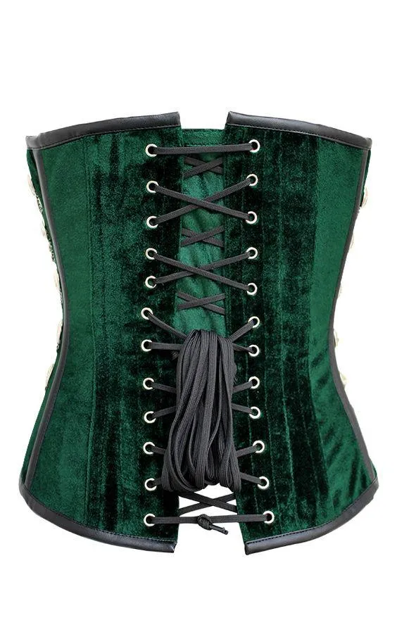 Keenu Green Velvet Overbust Corset