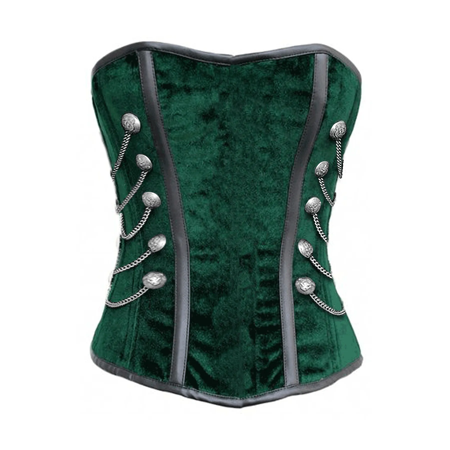 Keenu Green Velvet Overbust Corset
