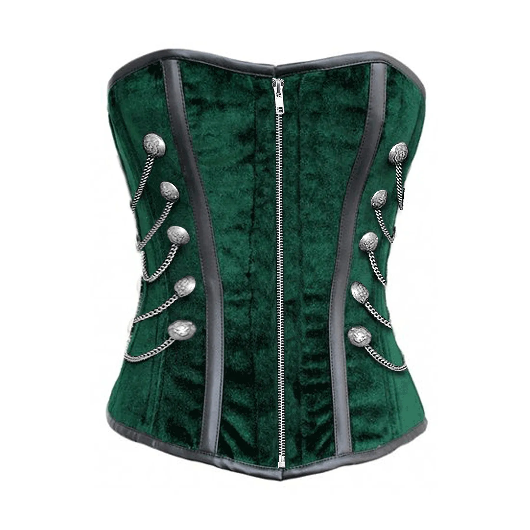 Keenu Green Velvet Overbust Corset
