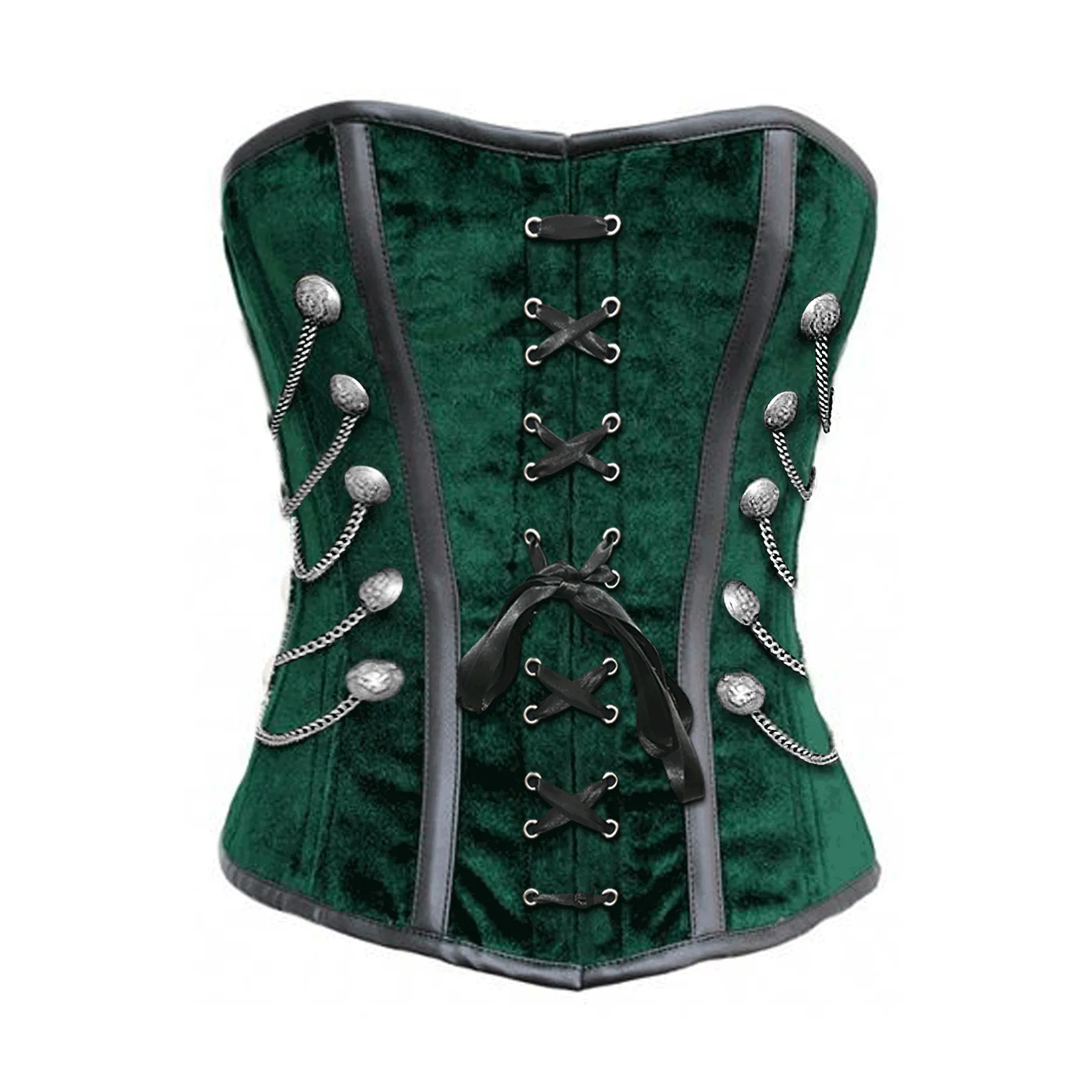 Keenu Green Velvet Overbust Corset