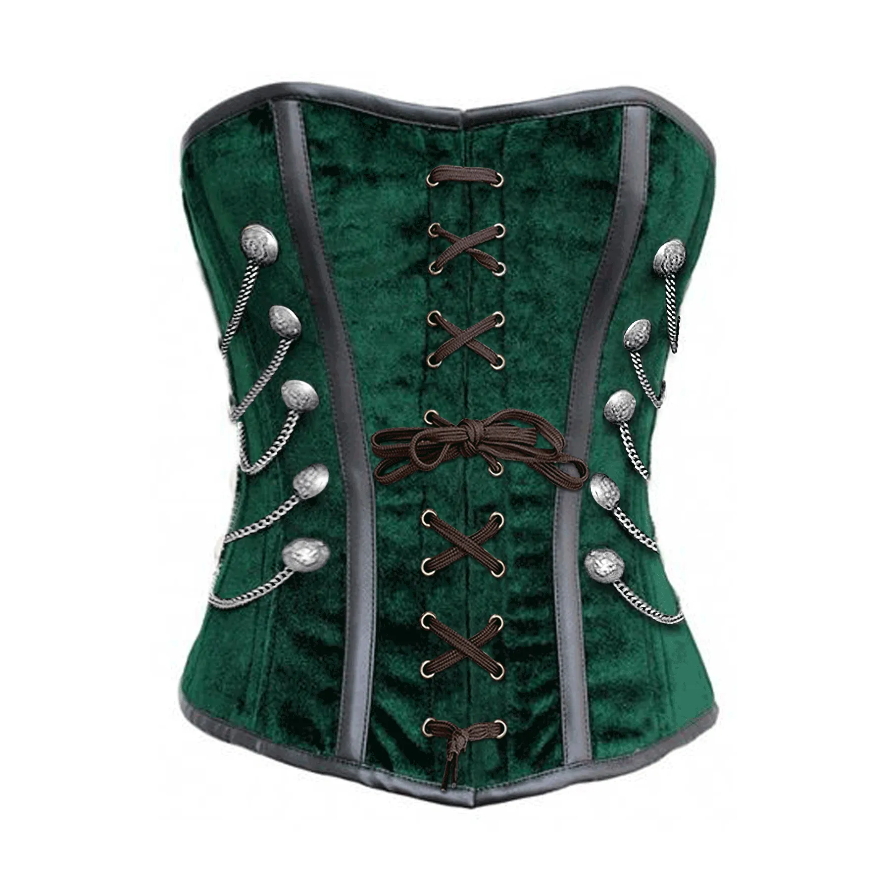 Keenu Green Velvet Overbust Corset