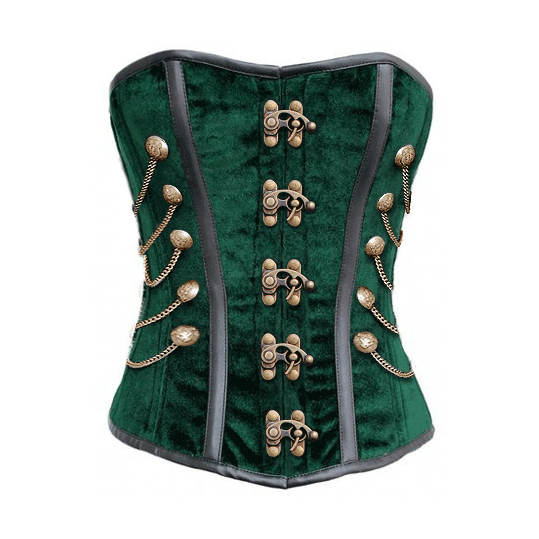 Keenu Green Velvet Overbust Corset