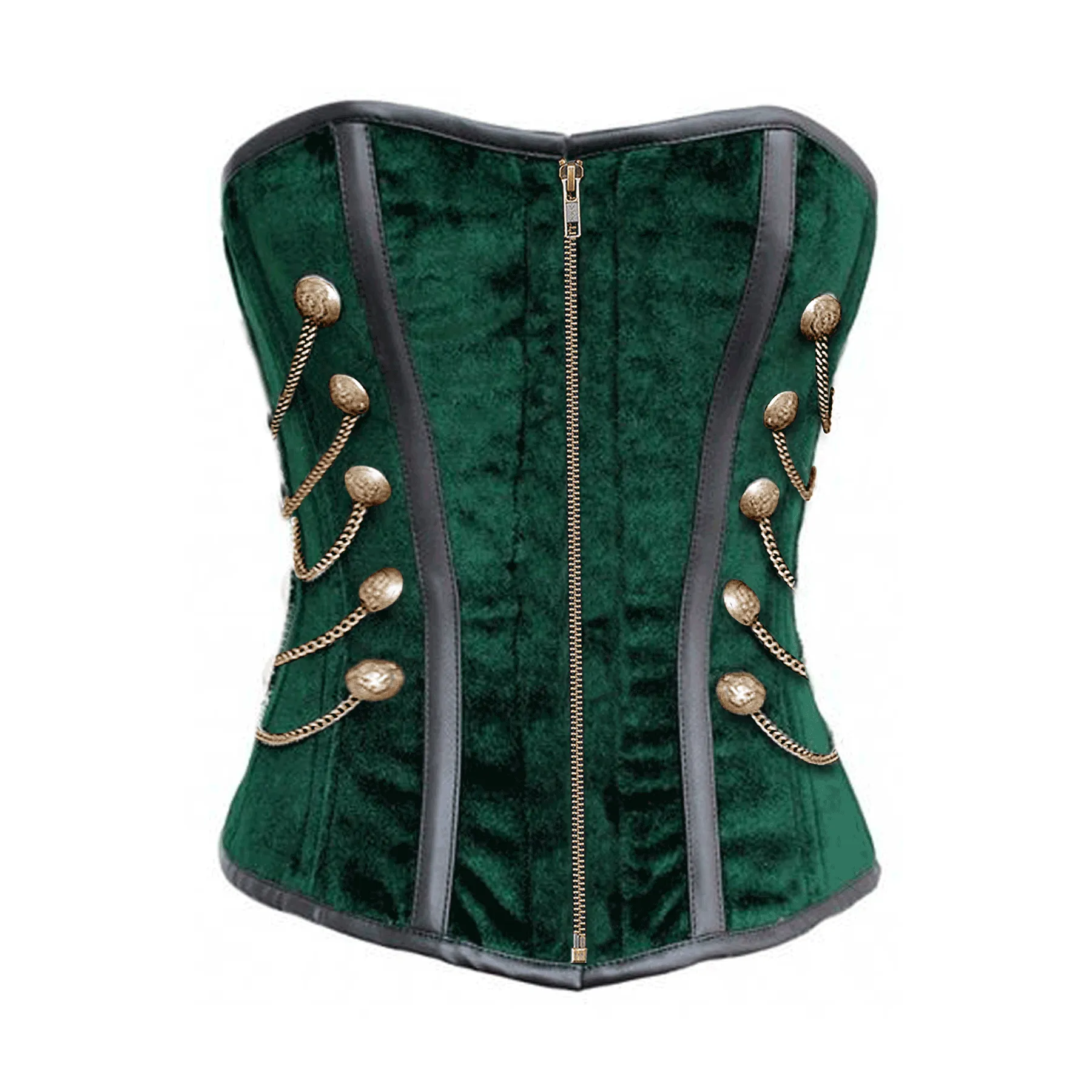 Keenu Green Velvet Overbust Corset