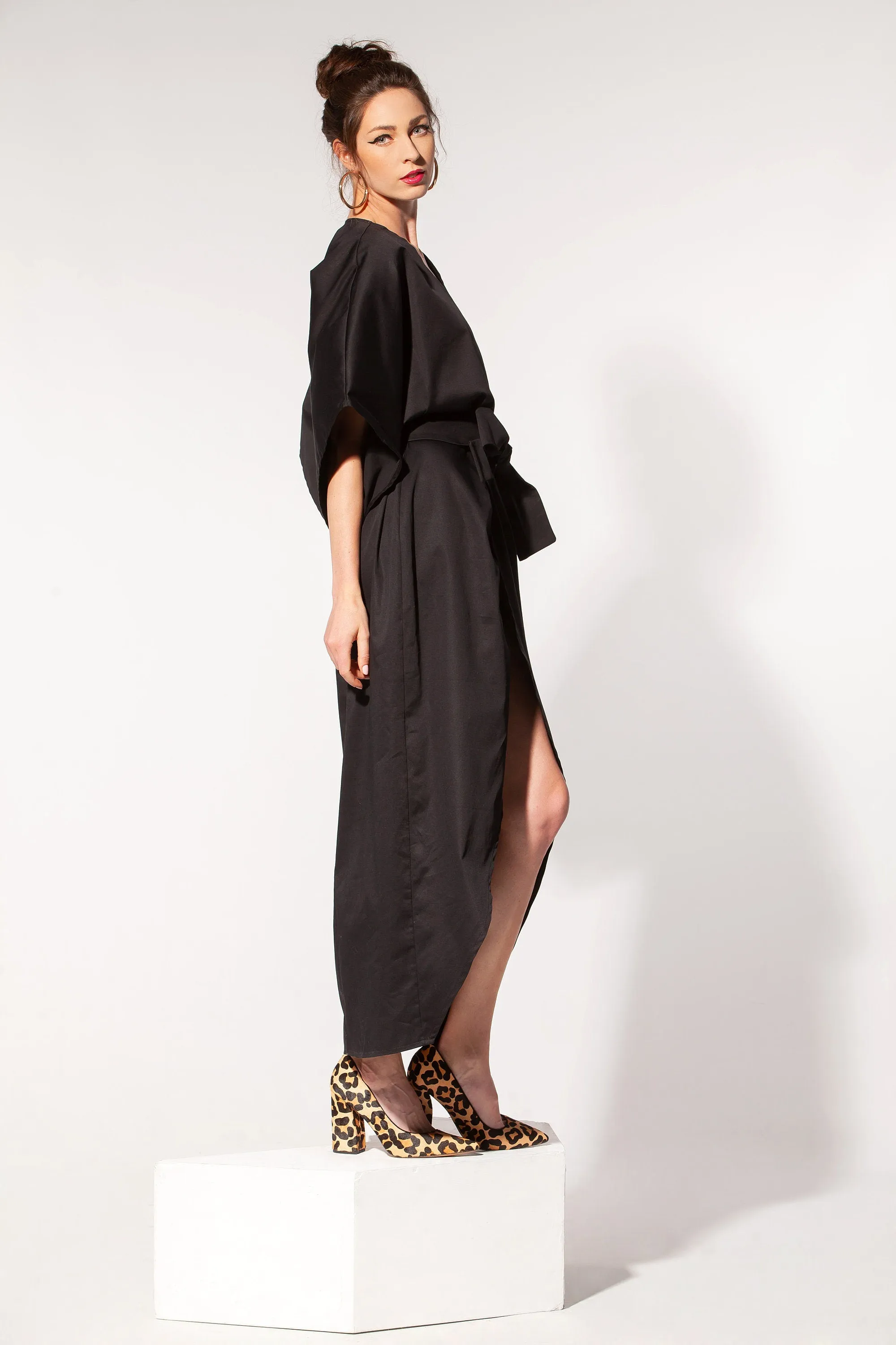 Kimono Dress, Black Maxi Dress, Elegant Dress, Asymmetrical Dress, Evening Dress, Gothic Dress, Plus Size Clothing, Loose Dress, Cocktail