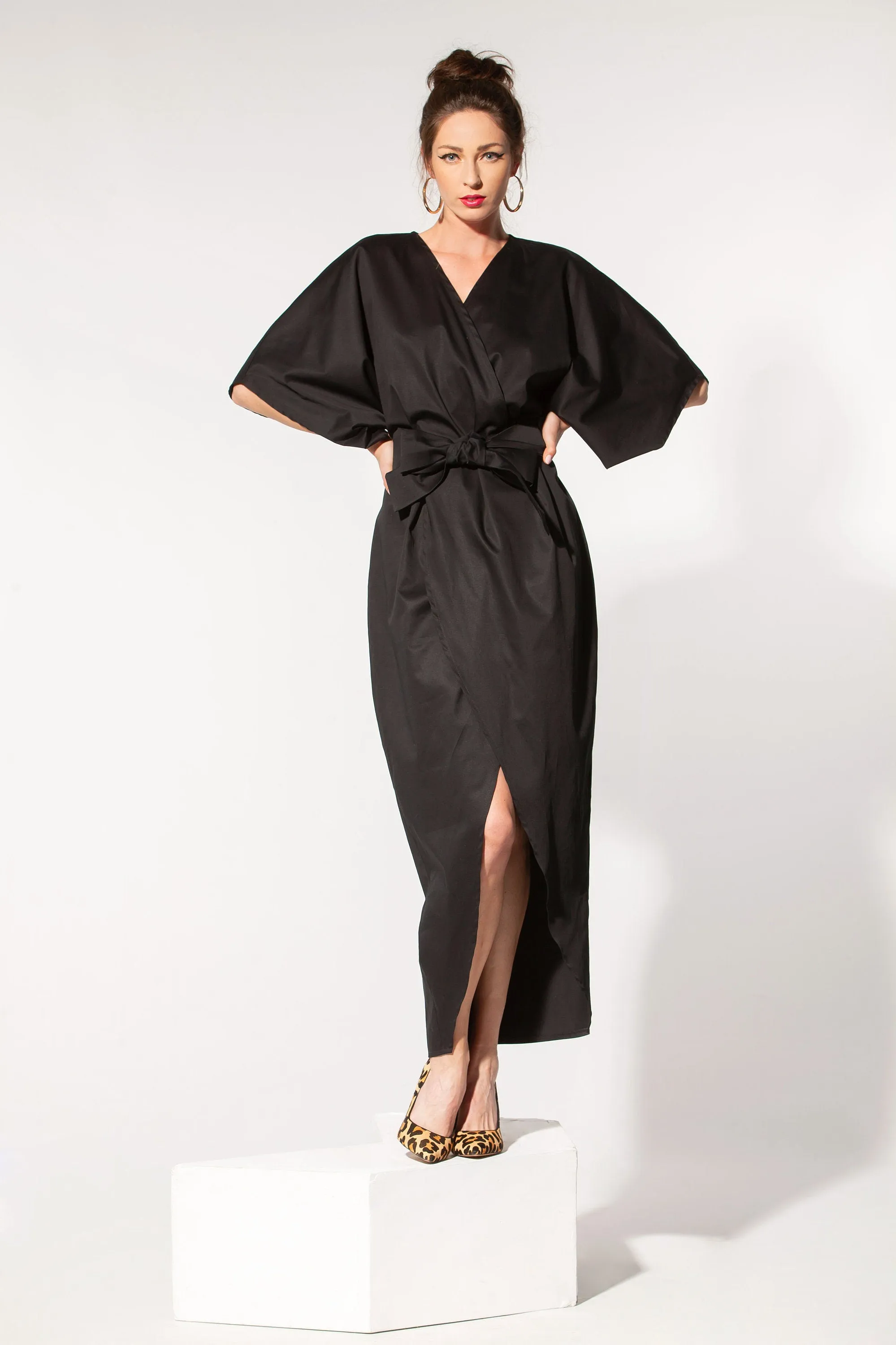 Kimono Dress, Black Maxi Dress, Elegant Dress, Asymmetrical Dress, Evening Dress, Gothic Dress, Plus Size Clothing, Loose Dress, Cocktail