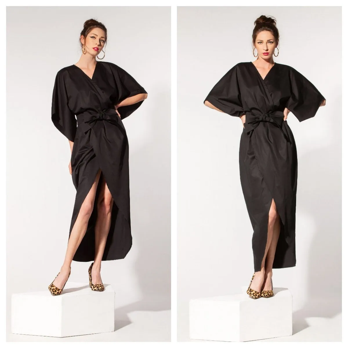 Kimono Dress, Black Maxi Dress, Elegant Dress, Asymmetrical Dress, Evening Dress, Gothic Dress, Plus Size Clothing, Loose Dress, Cocktail