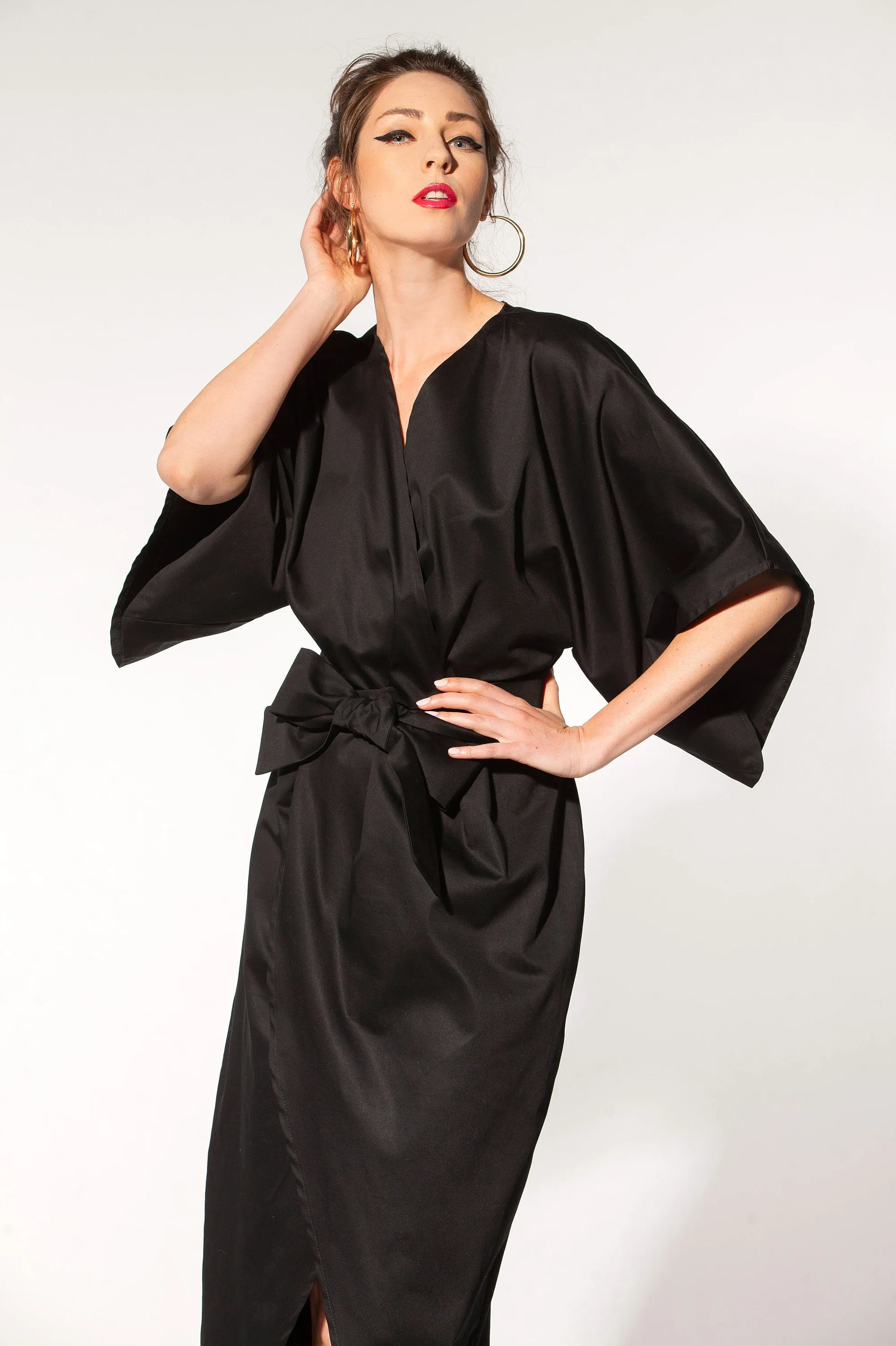 Kimono Dress, Black Maxi Dress, Elegant Dress, Asymmetrical Dress, Evening Dress, Gothic Dress, Plus Size Clothing, Loose Dress, Cocktail