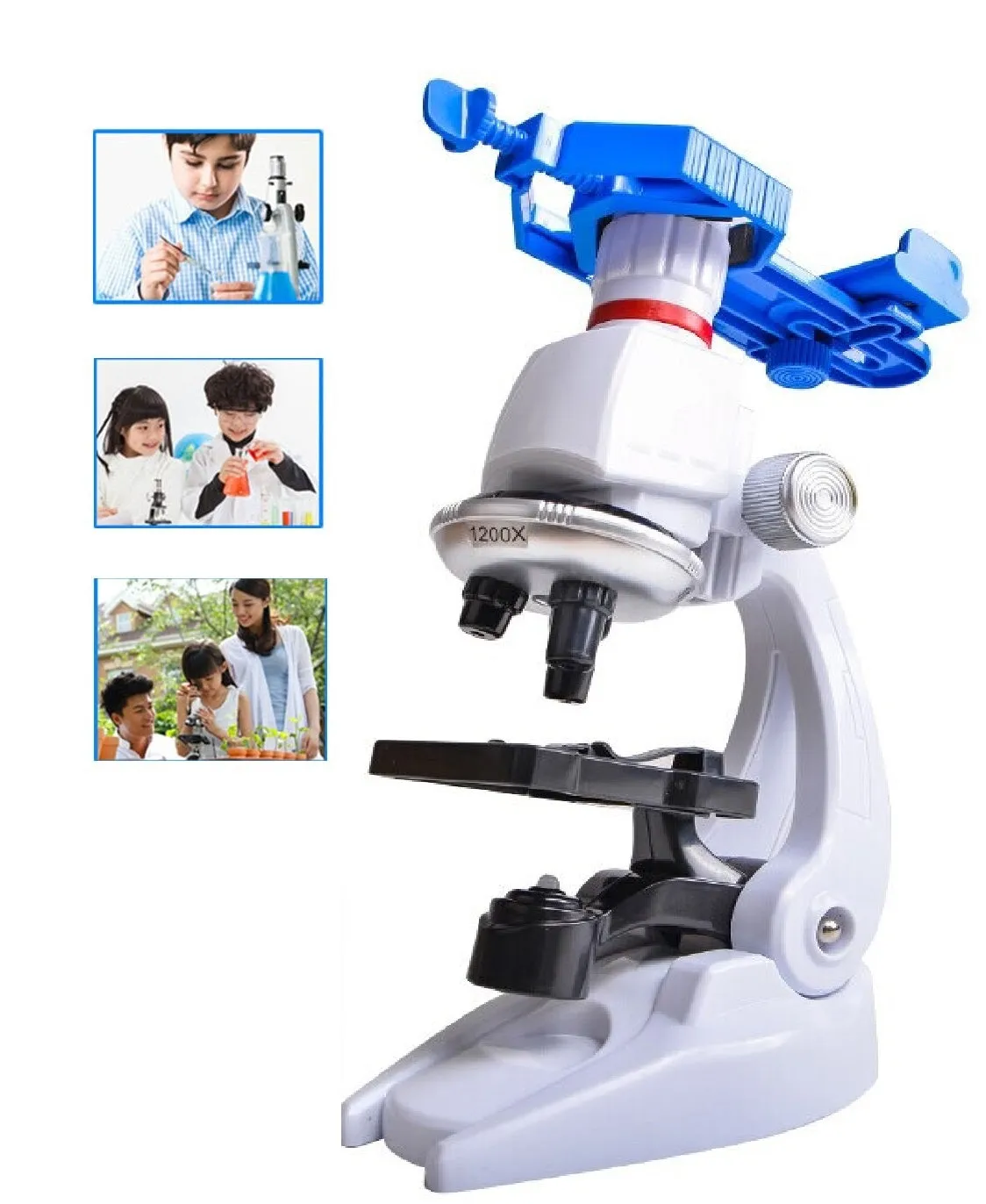 LED 100X-400X-1200X Home School Kids Miscroscope Refined Biological Children's Miscroscope Kit