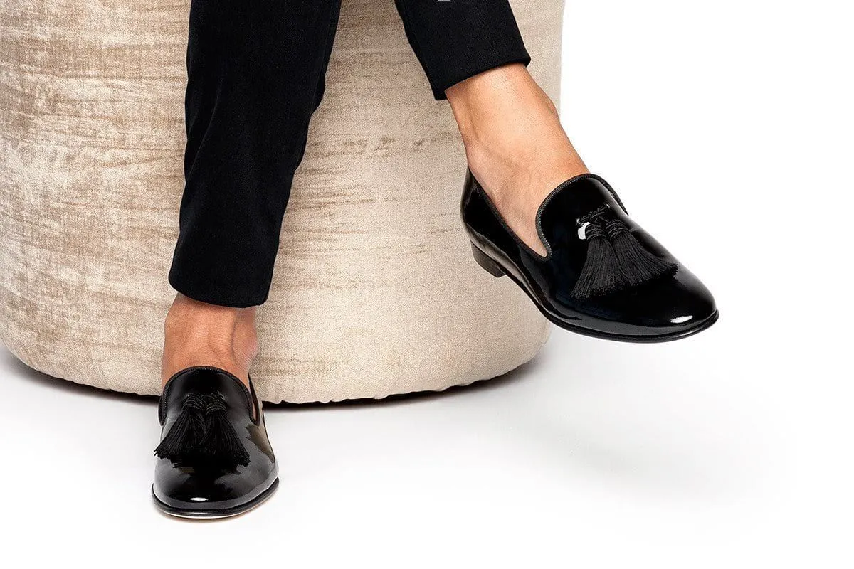 Lewes Black Patent Casual Shoes