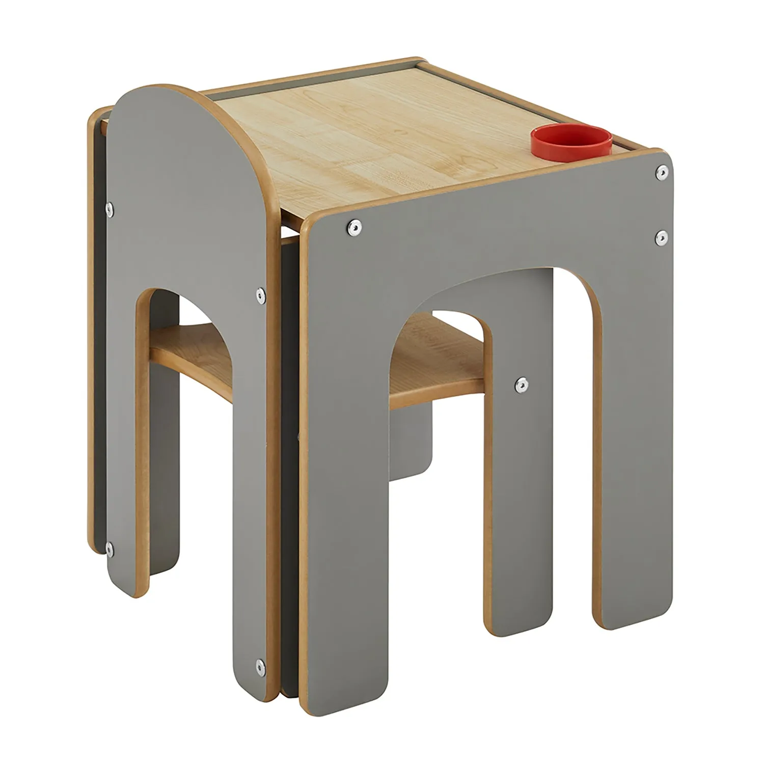 Little Helper Wooden Toddler Table and Chair for Arts, Crafts & Mealtimes | Grey/Natural