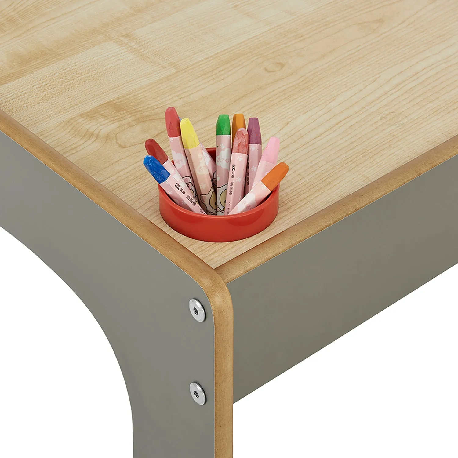 Little Helper Wooden Toddler Table and Chair for Arts, Crafts & Mealtimes | Grey/Natural