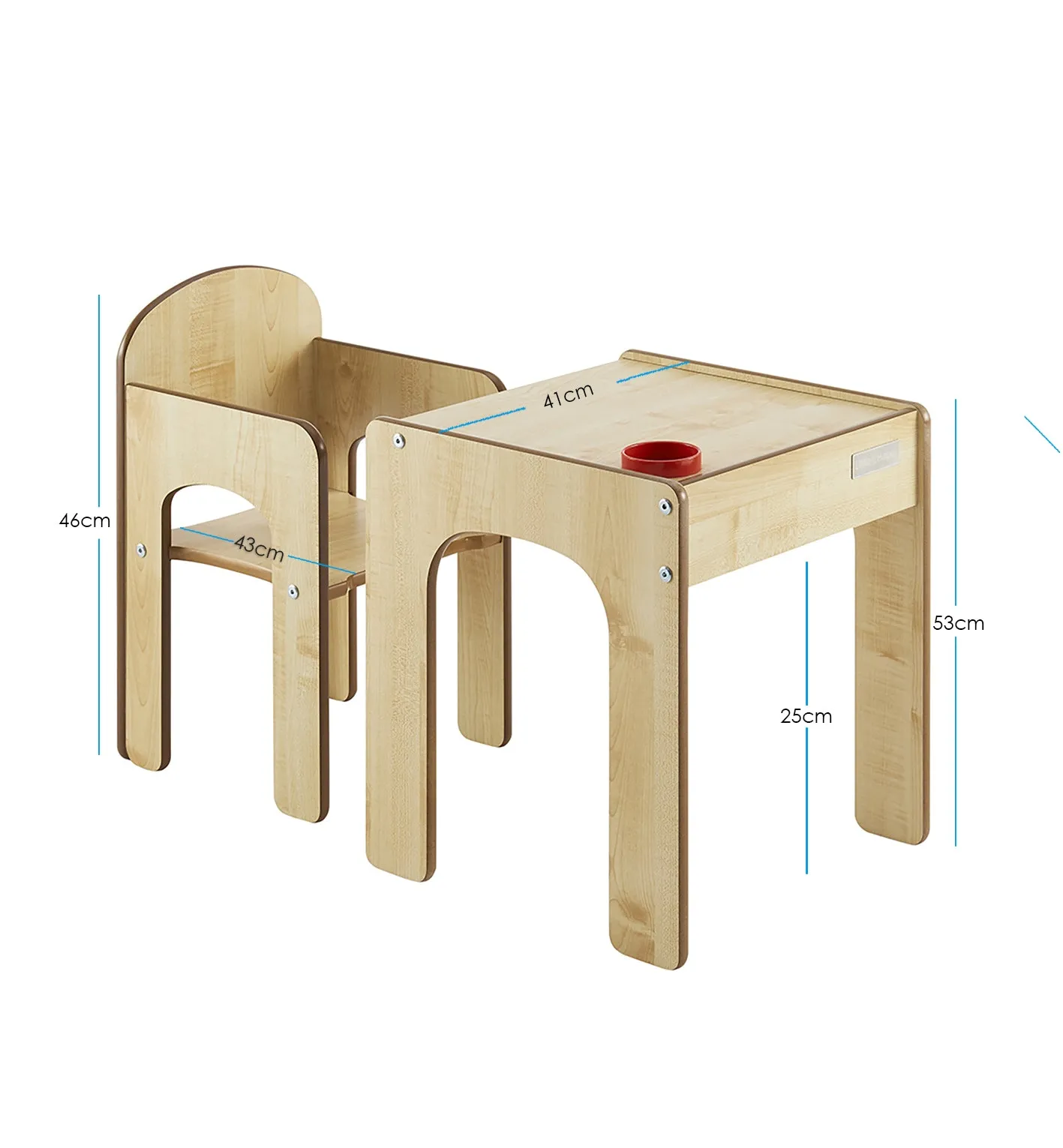 Little Helper Wooden Toddler Table and Chair for Arts, Crafts & Mealtimes | Natural Finish