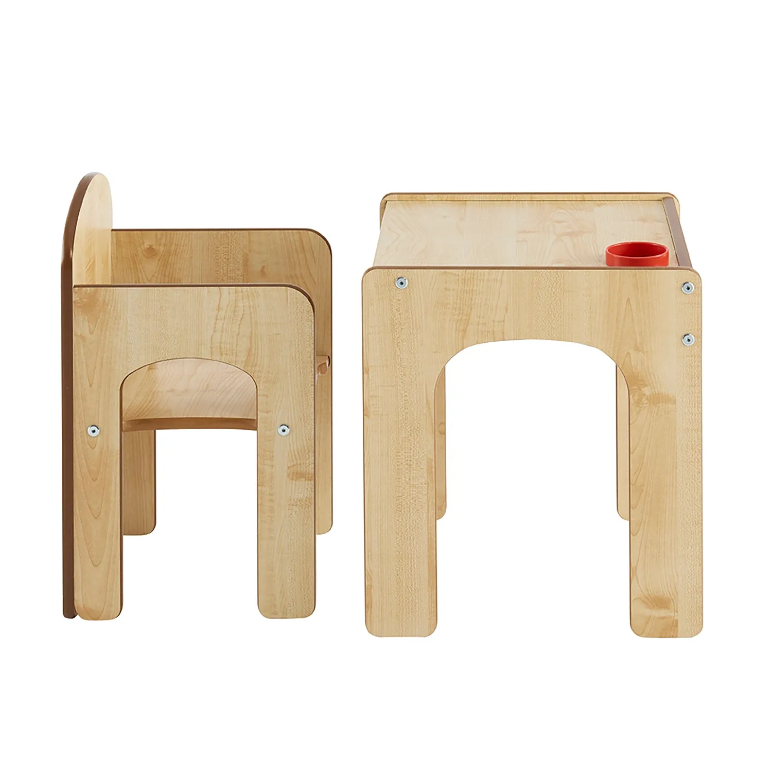 Little Helper Wooden Toddler Table and Chair for Arts, Crafts & Mealtimes | Natural Finish