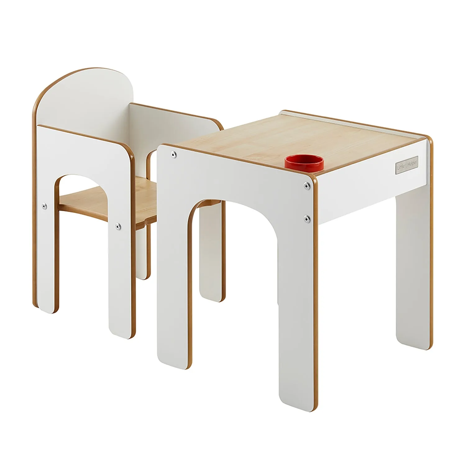 Little Helper Wooden Toddler Table and Chair for Arts, Crafts & Mealtimes | White