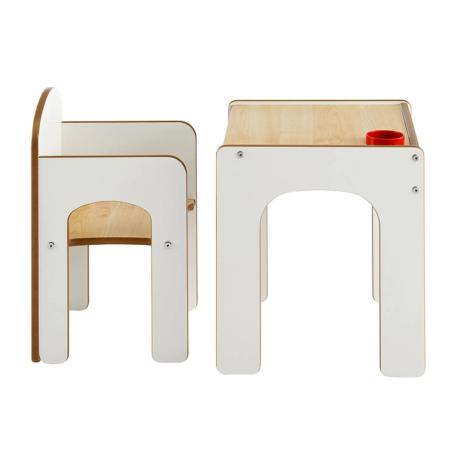 Little Helper Wooden Toddler Table and Chair for Arts, Crafts & Mealtimes | White