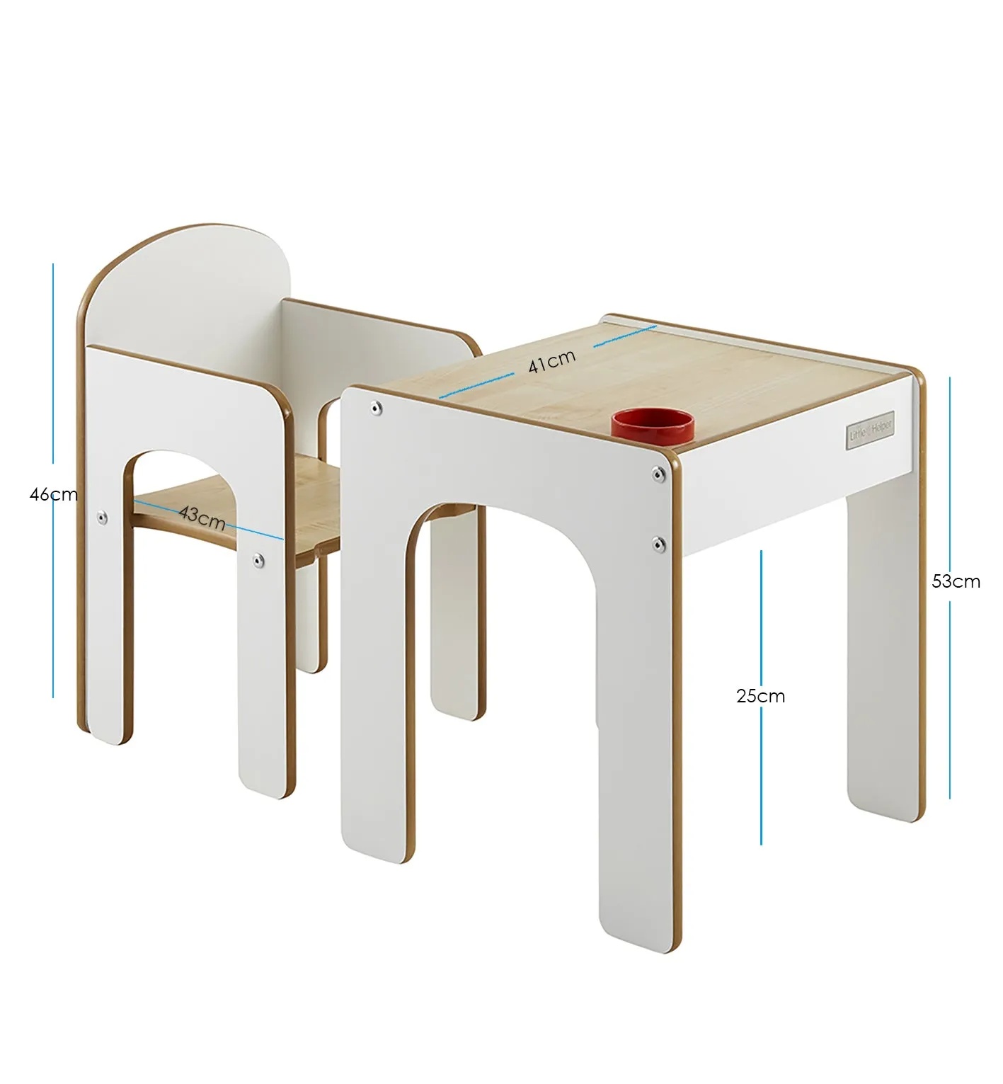 Little Helper Wooden Toddler Table and Chair for Arts, Crafts & Mealtimes | White