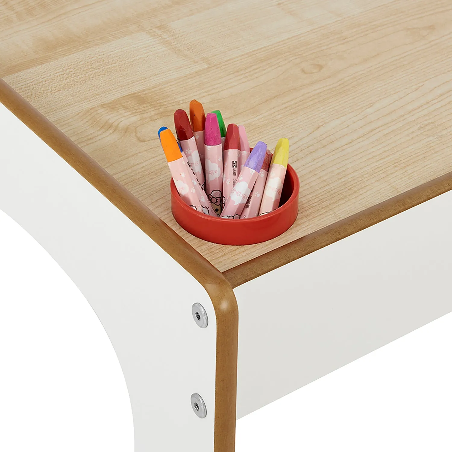 Little Helper Wooden Toddler Table and Chair for Arts, Crafts & Mealtimes | White