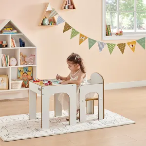 Little Helper Wooden Toddler Table and Chair for Arts, Crafts & Mealtimes | White