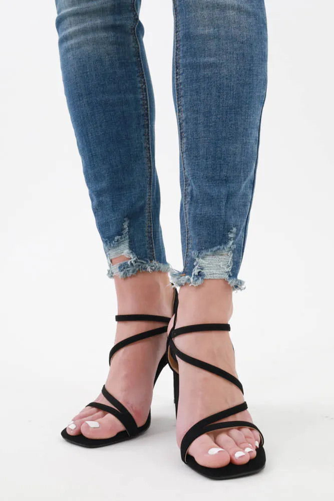Luxe Strappy High Heels -Pink