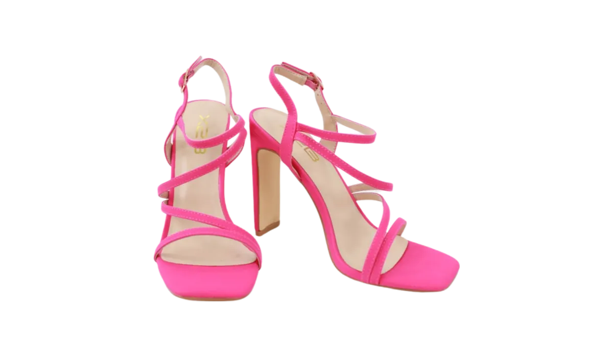Luxe Strappy High Heels -Pink