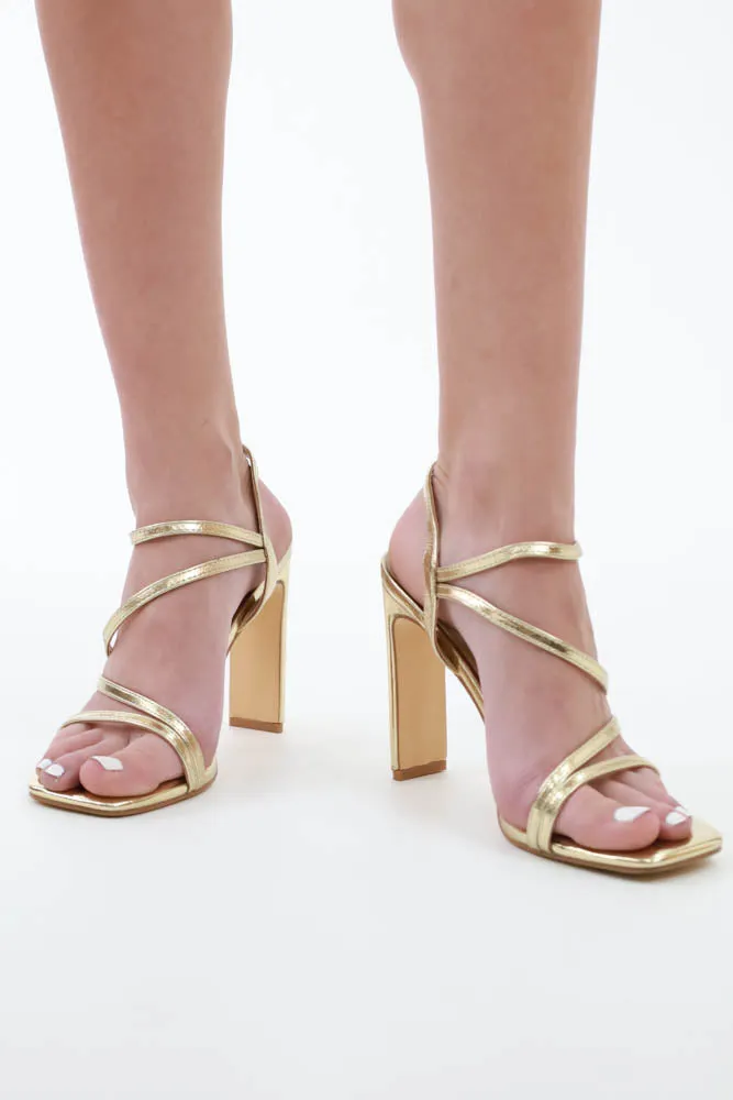 Luxe Strappy High Heels -Pink