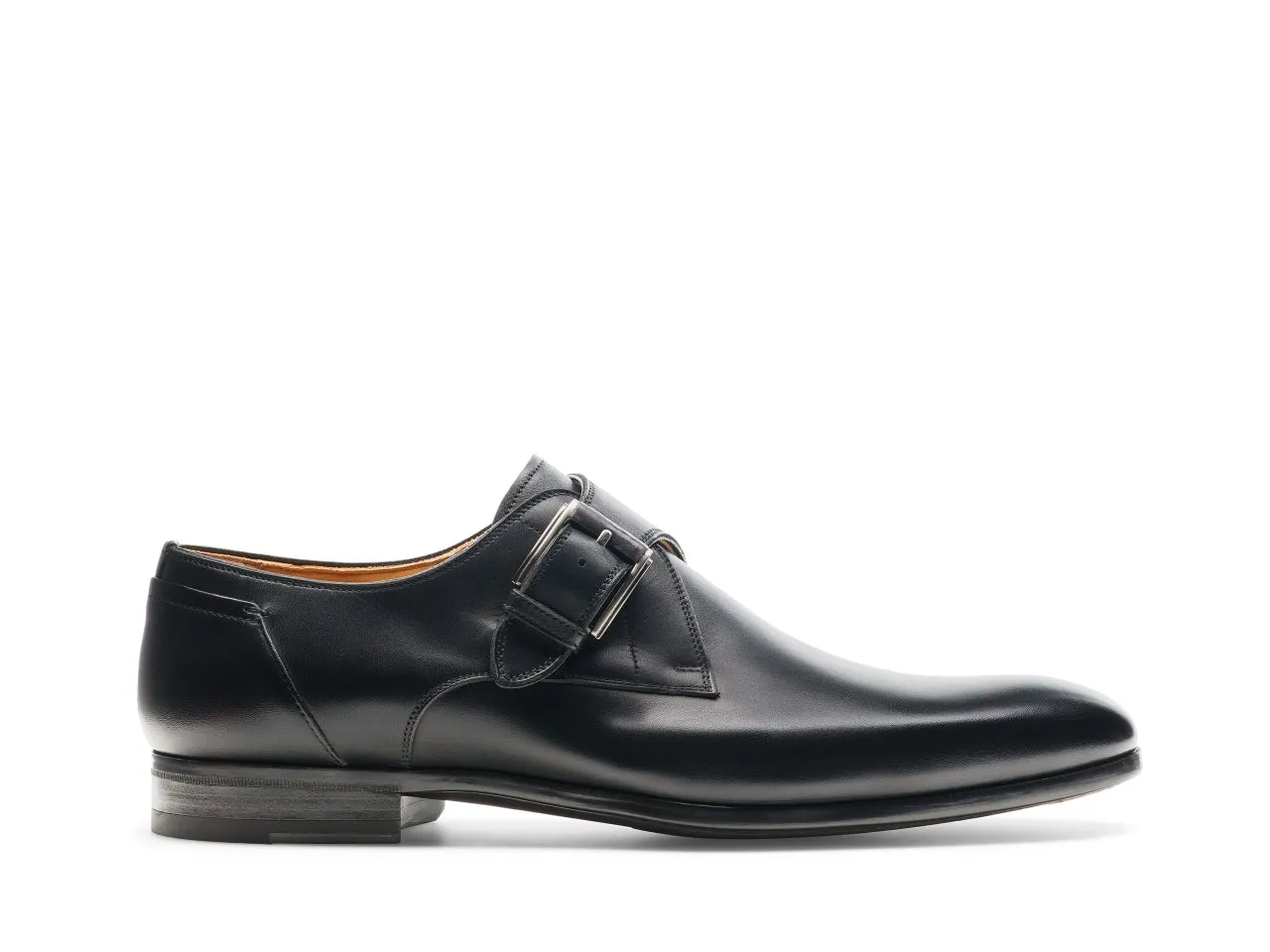 Luxoro Black Single Strap Monk Shoes