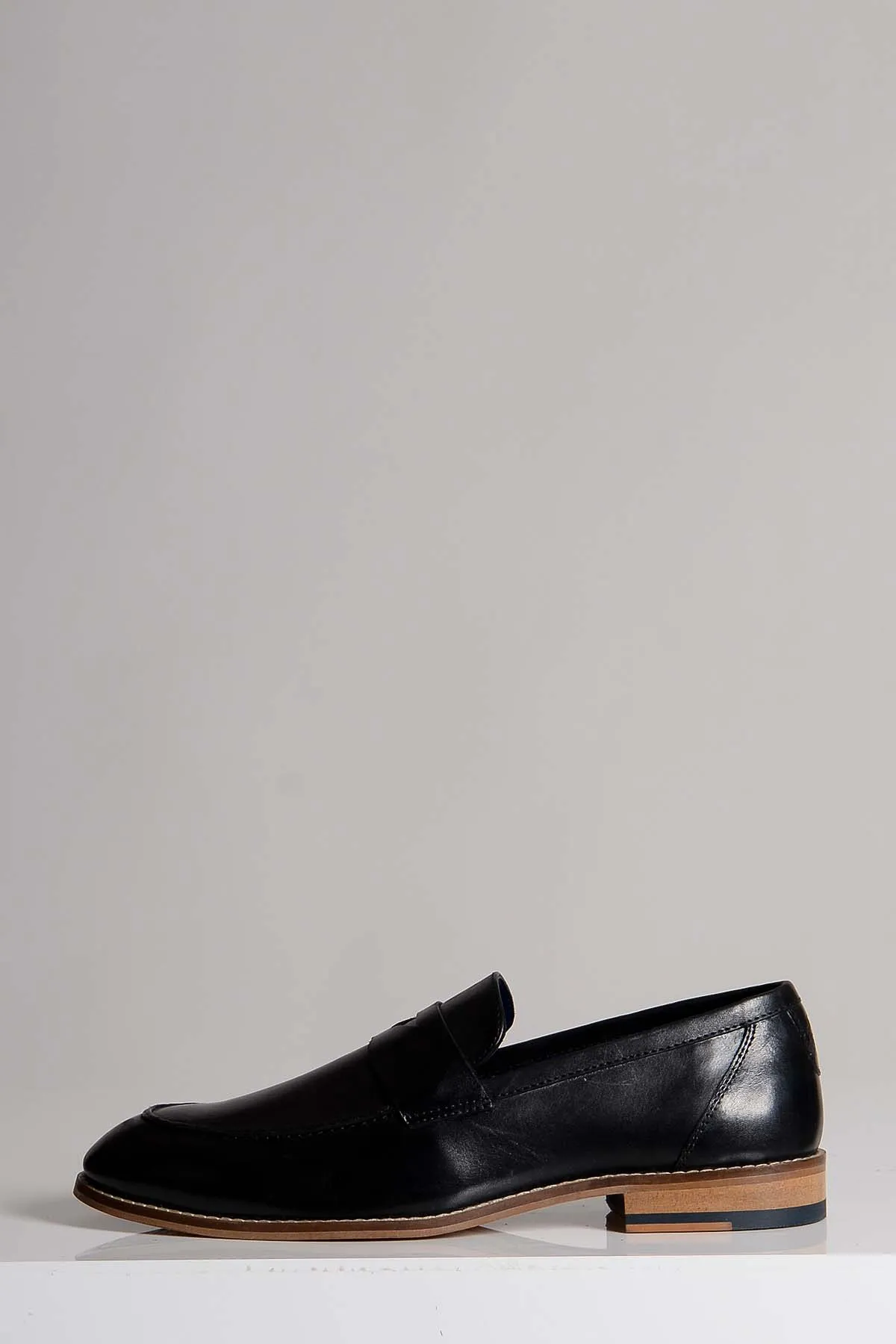 Marc Darcy Jasper Penny Loafer Shoe Black