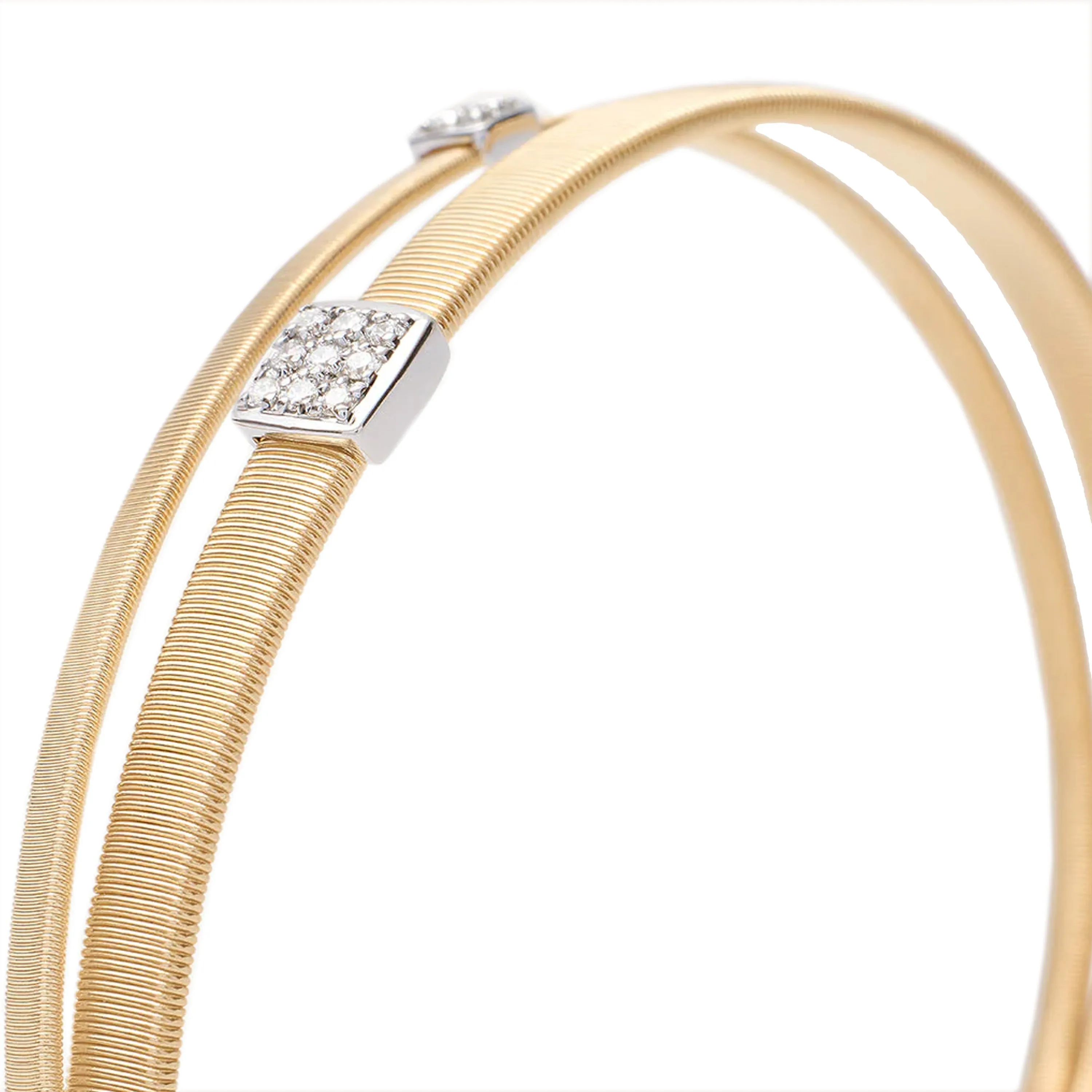 Marco Bicego 18K Yellow Masai Gold 2-Strand Coil Bracelet with Diamonds