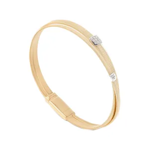 Marco Bicego 18K Yellow Masai Gold 2-Strand Coil Bracelet with Diamonds