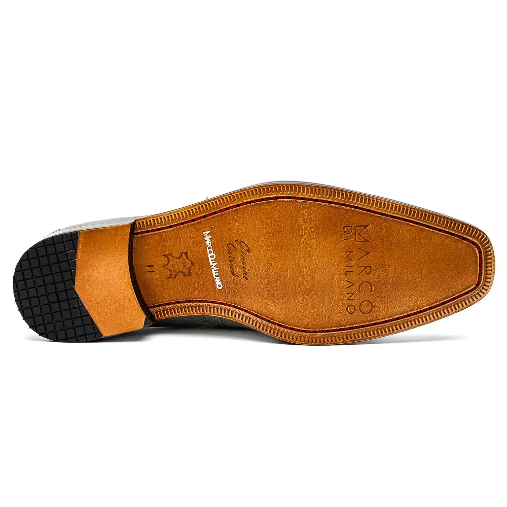 Marco Di Milano Fangio in Serpentine Grey Ostrich Penny Loafers