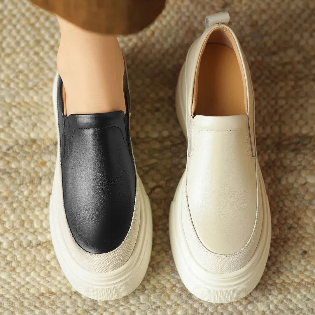 Margeaux Leather Slip-On Platform Loafers