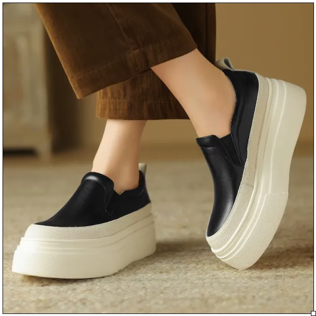Margeaux Leather Slip-On Platform Loafers