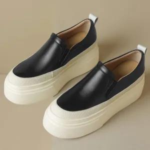 Margeaux Leather Slip-On Platform Loafers