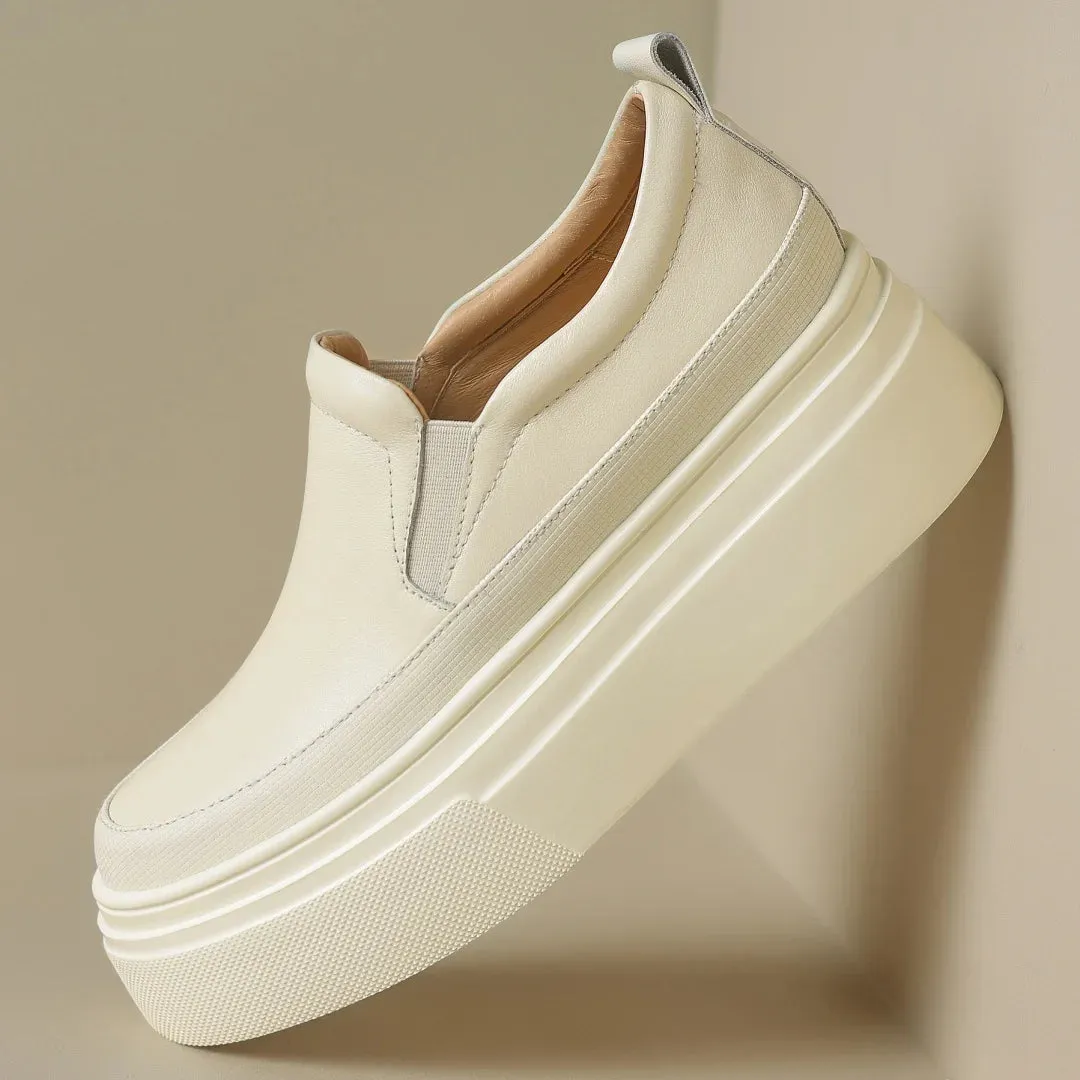 Margeaux Leather Slip-On Platform Loafers