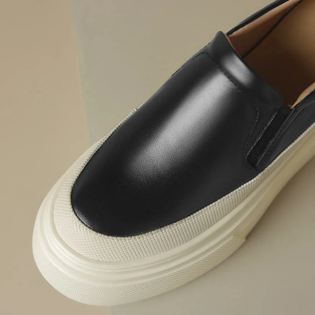 Margeaux Leather Slip-On Platform Loafers