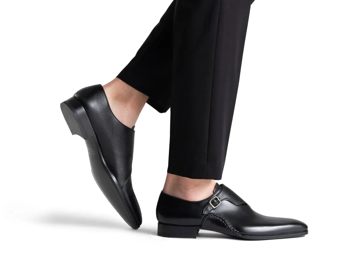 Marvel Black Single Strap Monk Shoes