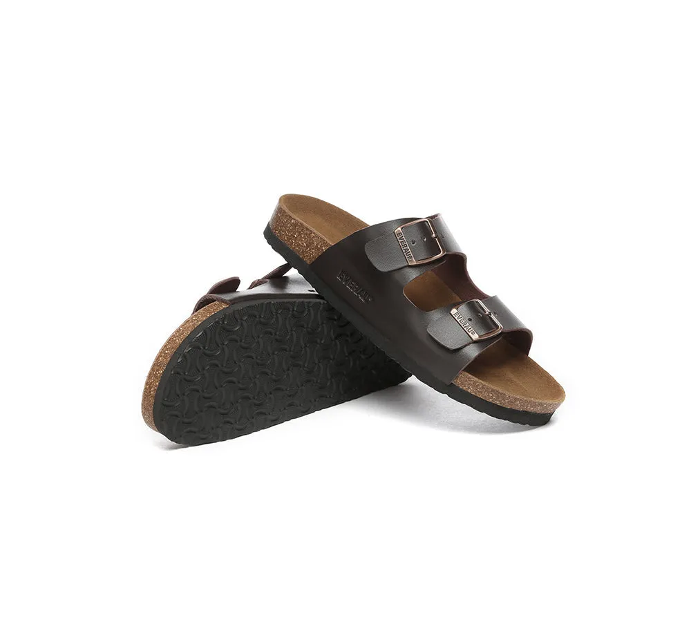 Men Adjustable Strap Embossed Summer Beach Large Size Mick Sandal Slides