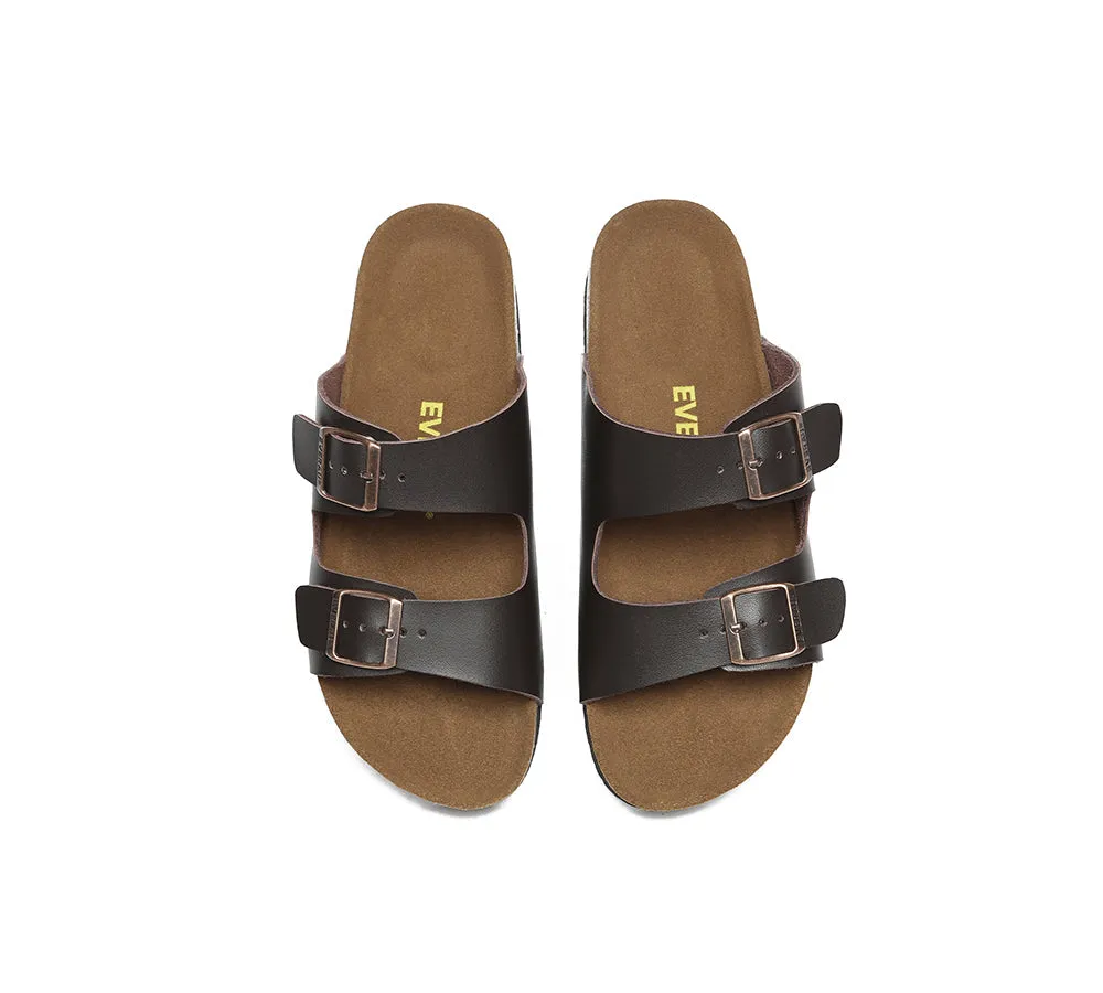 Men Adjustable Strap Embossed Summer Beach Large Size Mick Sandal Slides