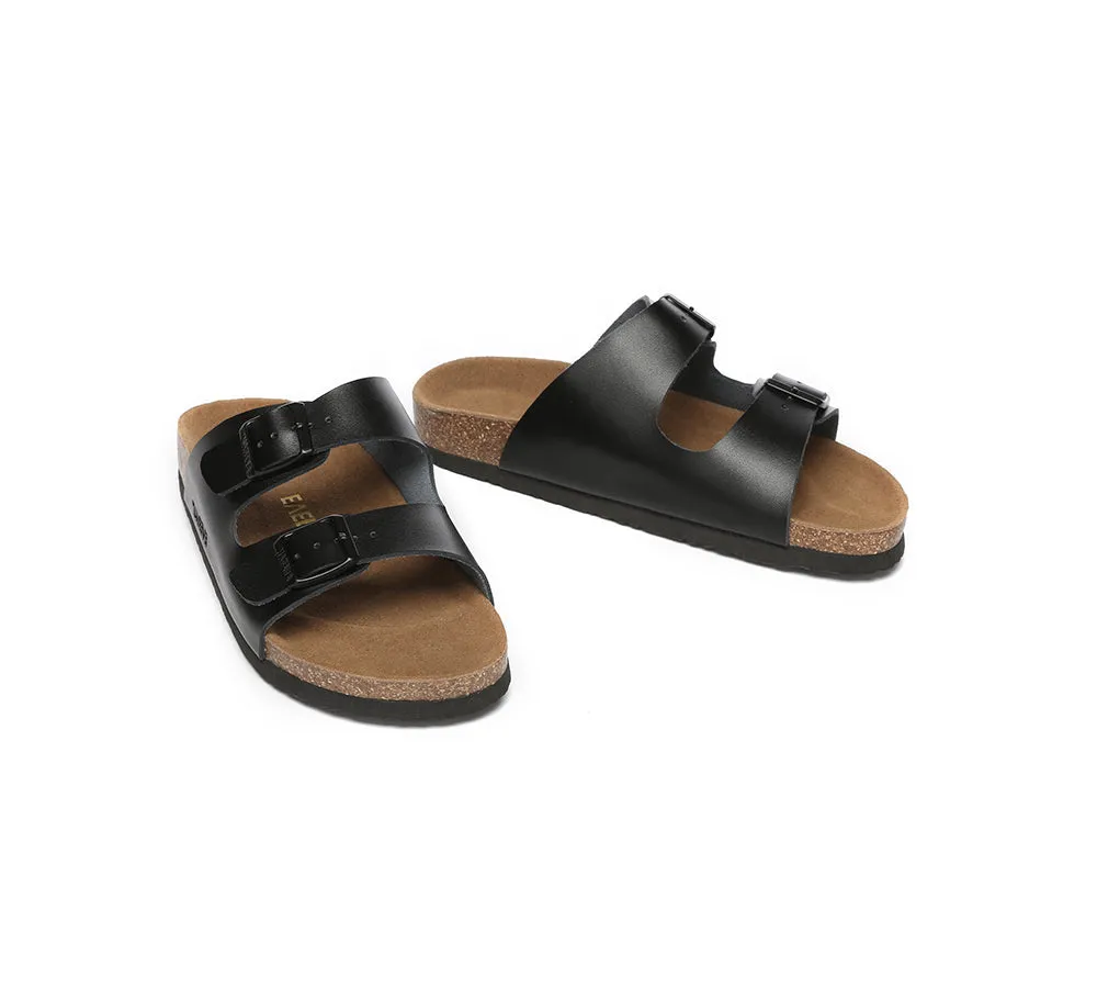 Men Adjustable Strap Embossed Summer Beach Large Size Mick Sandal Slides