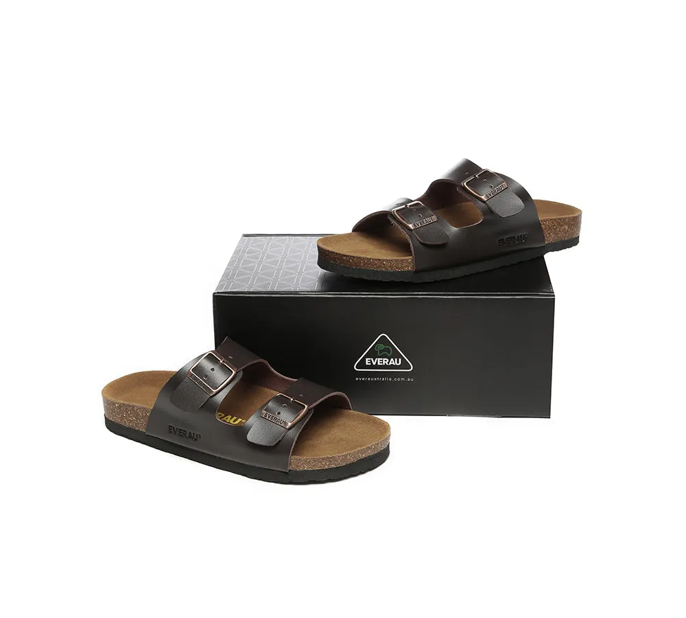 Men Adjustable Strap Embossed Summer Beach Large Size Mick Sandal Slides