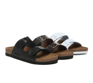 Men Adjustable Strap Embossed Summer Beach Large Size Mick Sandal Slides