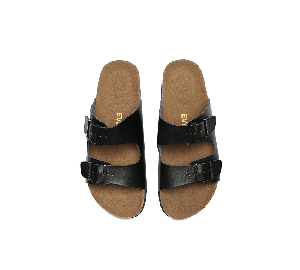 Men Adjustable Strap Embossed Summer Beach Large Size Mick Sandal Slides