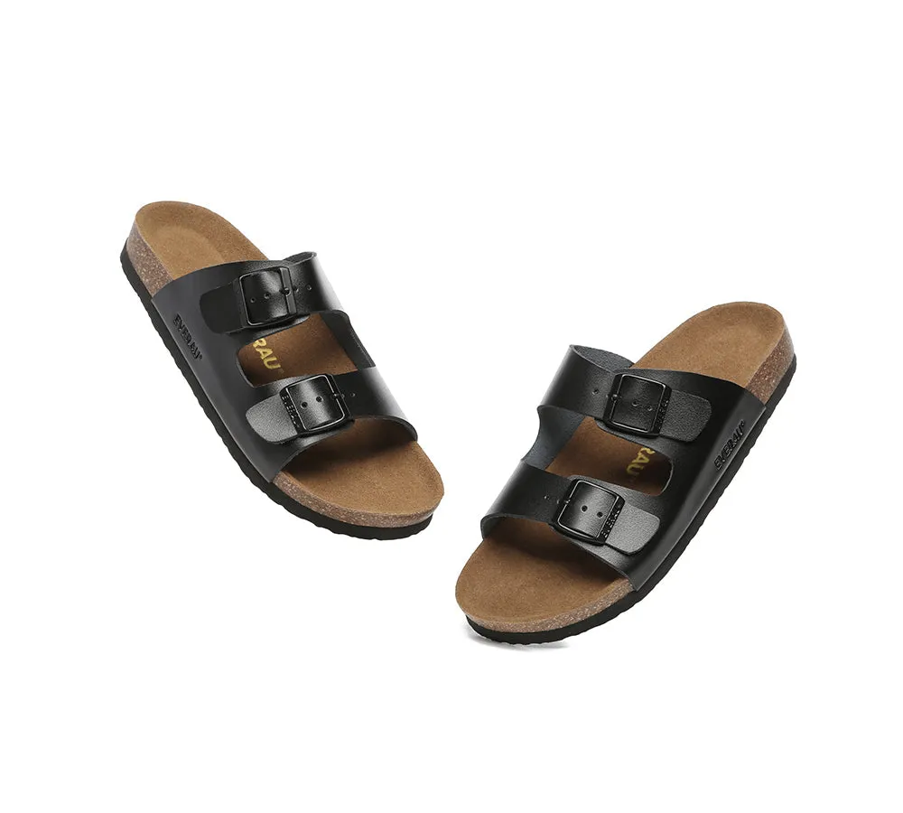 Men Adjustable Strap Embossed Summer Beach Large Size Mick Sandal Slides