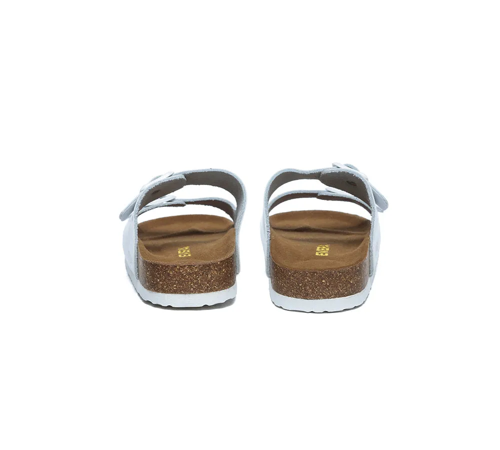 Men Adjustable Strap Embossed Summer Beach Large Size Mick Sandal Slides
