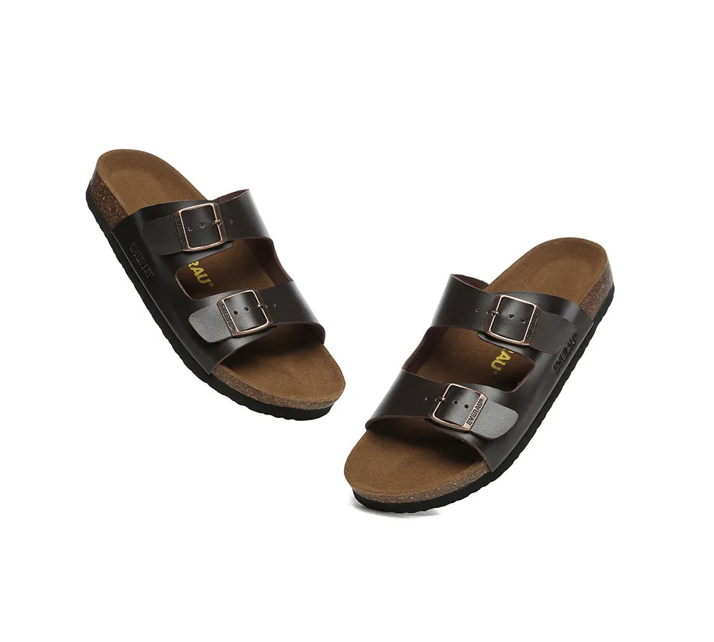Men Adjustable Strap Embossed Summer Beach Large Size Mick Sandal Slides