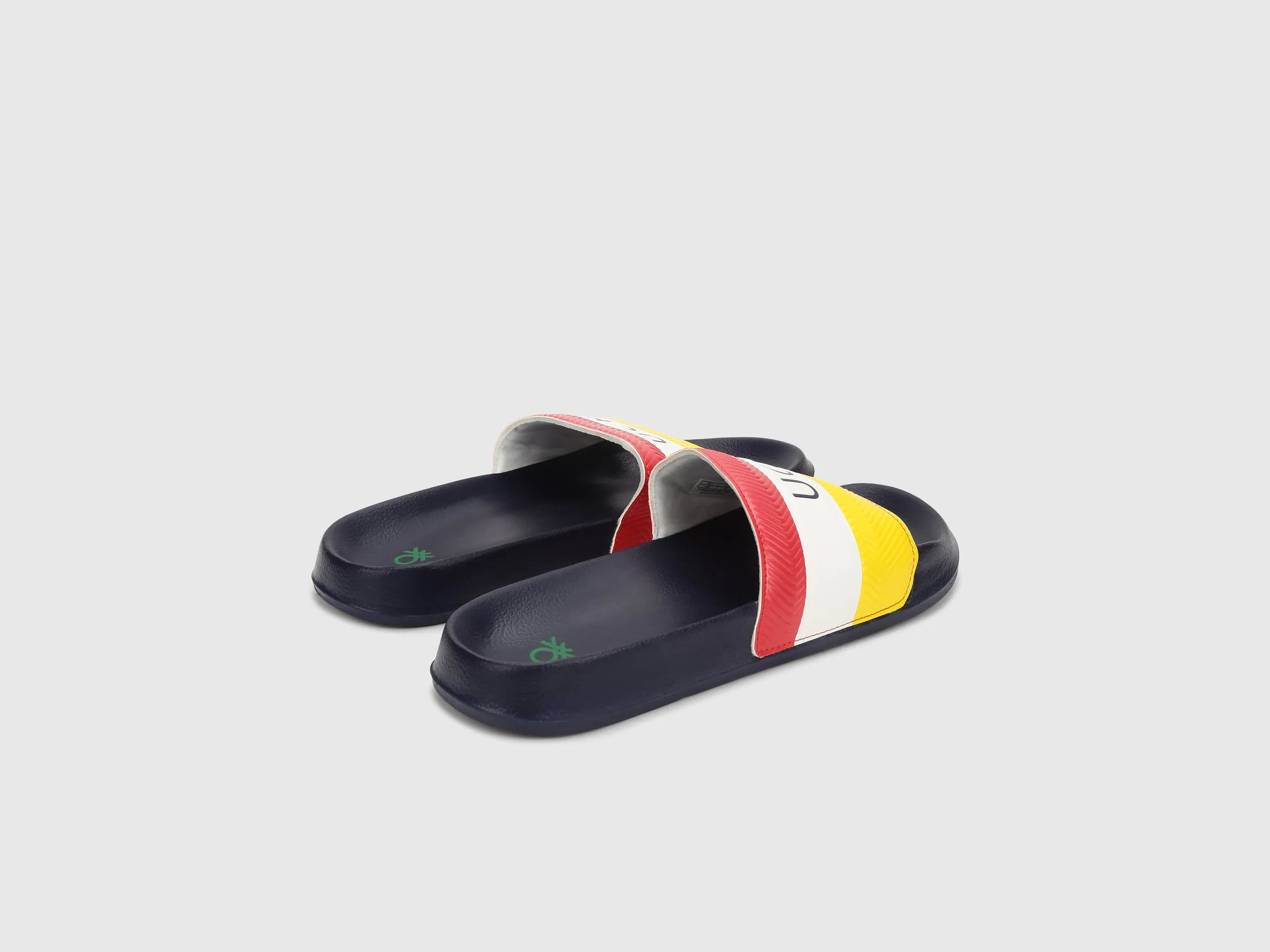 Men Striped Slip-On Sliders