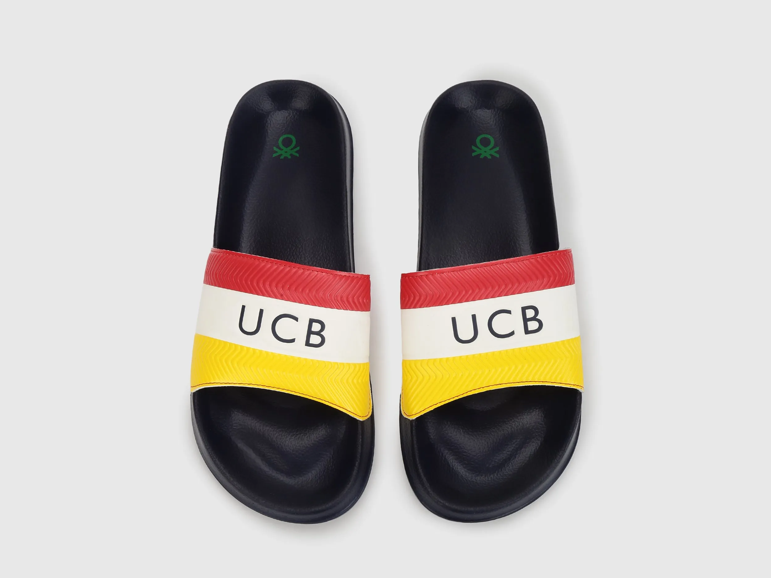 Men Striped Slip-On Sliders