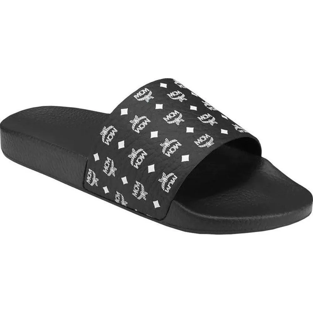 Men's MCM Visetos Rubber Mono Print Slides
